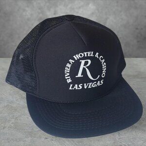 Vintage 90s 'Riviera Hotel' black trucker hat